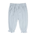 thumbnail image 1 of Hihipz Toddler Girls Ruffle Hem Gauze Pants Elastic Waist Crinkle Fabric Pants Soft Everyday Trousers, 1 of 2