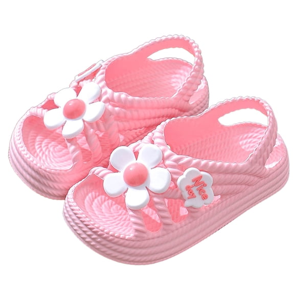 Hihipz Toddler Girls Sandals Lovely Flower Decor Eva Material Non Soft Sole Outdoor Summer Sandals