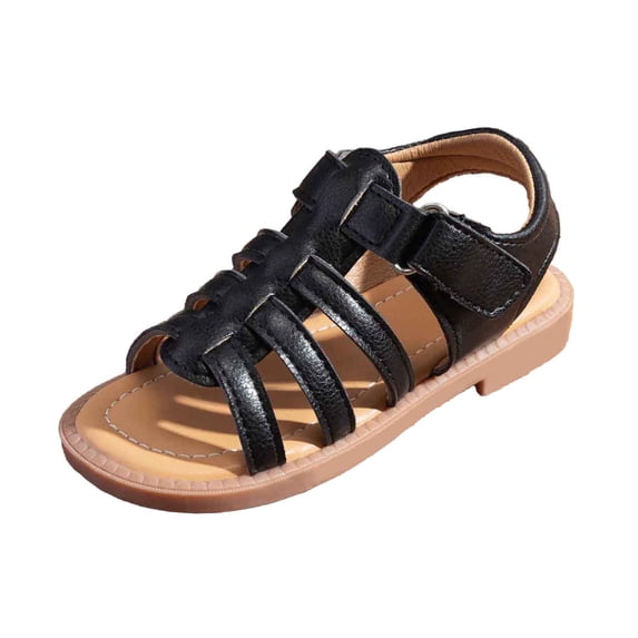 Hihipz Toddler Girls Sandals Roman Style Gladiator Buckle Open Toe Breathable Soft Sole Summer Casual Shoes
