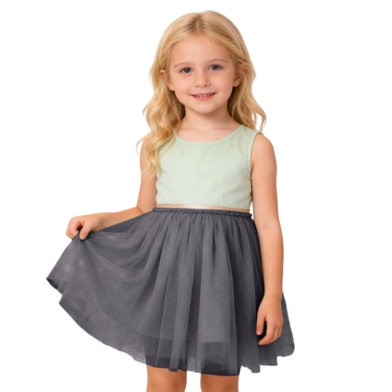 Hihipz Toddler Girls Skirts Dopamine Solid Color Mesh Tutu Skirt Carnival Party Ballet Dance Performance Skirt