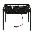 thumbnail image 1 of HiiKaa 3 Burner High pressure Propane Stove,30in Tall Camping Stove with cast iron burner 225000 BTU power,Stable Legs for Outdoor Use, 1 of 9