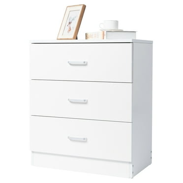 HiiKaa 3 Drawer Dresser,23in Wood Chest Drawers with Storage for Closet, Bedroom,Living Room and Hallway,Drawers Dresser Bedside Nightstand,White