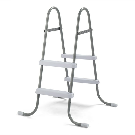 HiiKaa 3 Steps Above Ground Steel Frame Swimming Pool Ladder for 42-in Wall Height Pools,White