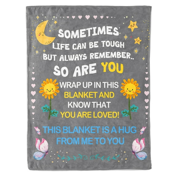 HiiKaa Get Well Gifts for Women Men,Hug/Healing Blanket,Thinking of You/Cancer Care/Sympathy/After Surgery Gifts for Friends, Sister, Coworkers,Soft Throw Blankets 50'' x 60'',Gray