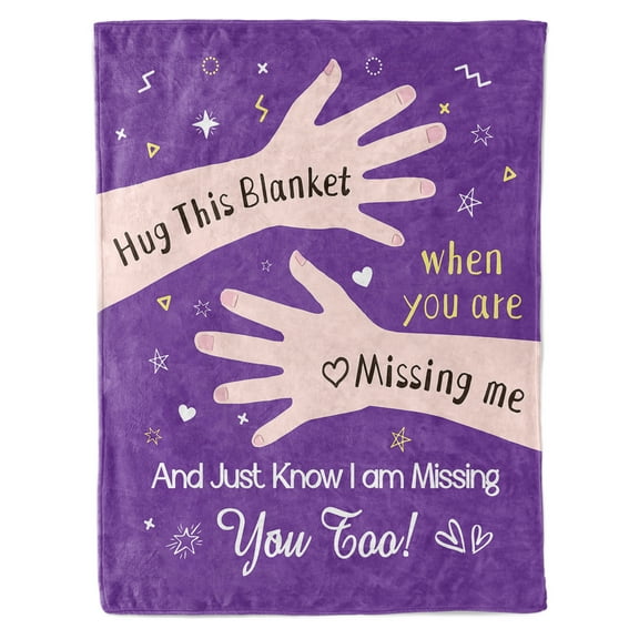 HiiKaa Get Well Gifts for Women,Hug/Healing Blanket,Thinking of You/Sympathy/After Surgery Gifts for Friends,Family,Throw Blankets,50'' x 60'',Purple