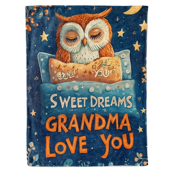 HiiKaa Grandma Blanket for Birthday Gifts from Granddaughter Grandson, Love You Cozy Throw Blankets for Grandparents Day,50"x 60",Blue