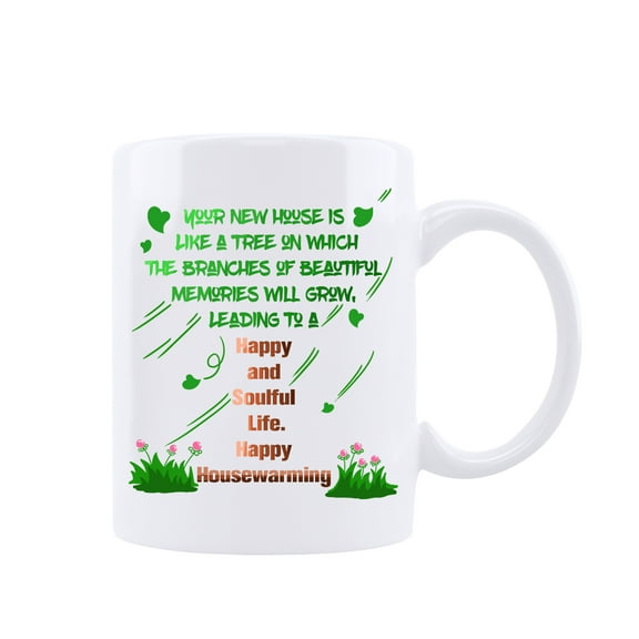 HiiKaa House Warming Gifts New Home,Happy and Soulful life Happy Housewarming Mug,New Home Gifts for Home,Housewarming Gifts for New House Couple Women,Green
