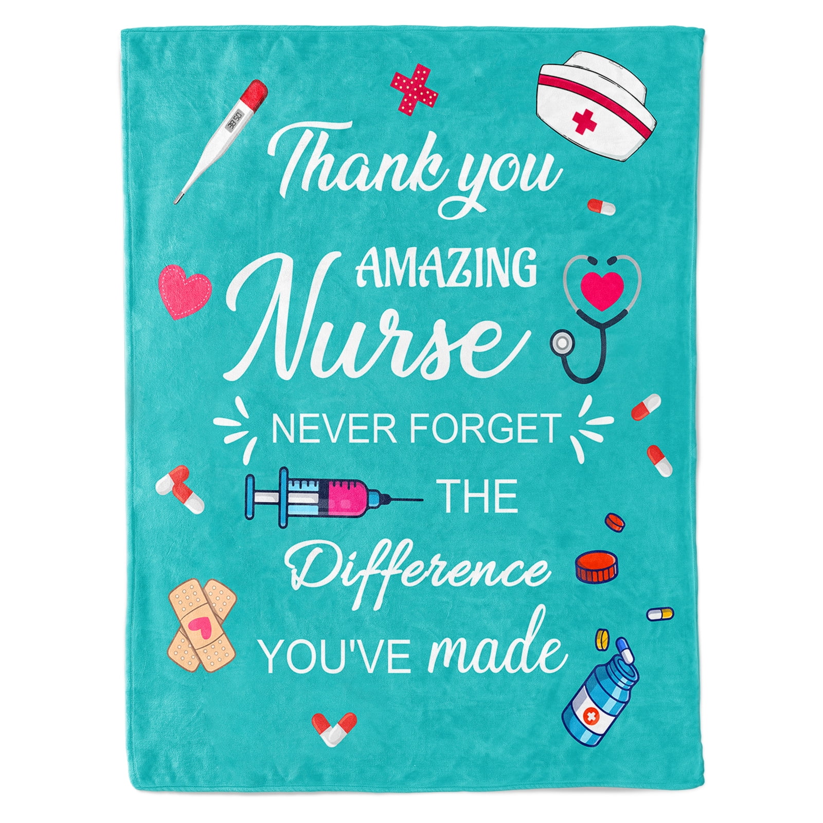 HiiKaa Nurse Gifts for Women Men-Soft Nurse Blanket with Nurse Daily Affirmations,LPN RN Gifts for Nurses Practitioner,Nurses Week/Day Gifts,Nursing School Graduate Birthday Appreciation Gifts 60"X50