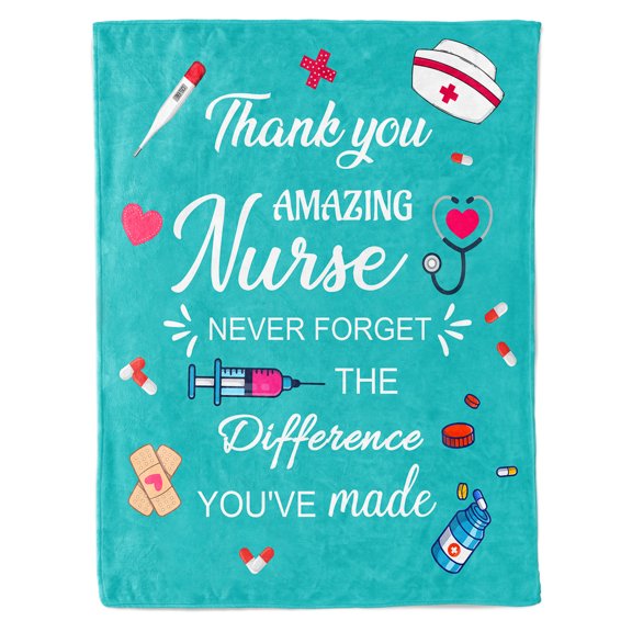 HiiKaa Nurse Gifts for Women Men-Soft Nurse Blanket with Nurse Daily Affirmations,LPN RN Gifts for Nurses Practitioner,Nurses Week/Day Gifts,Nursing School Graduate Birthday Appreciation Gifts 60"X50