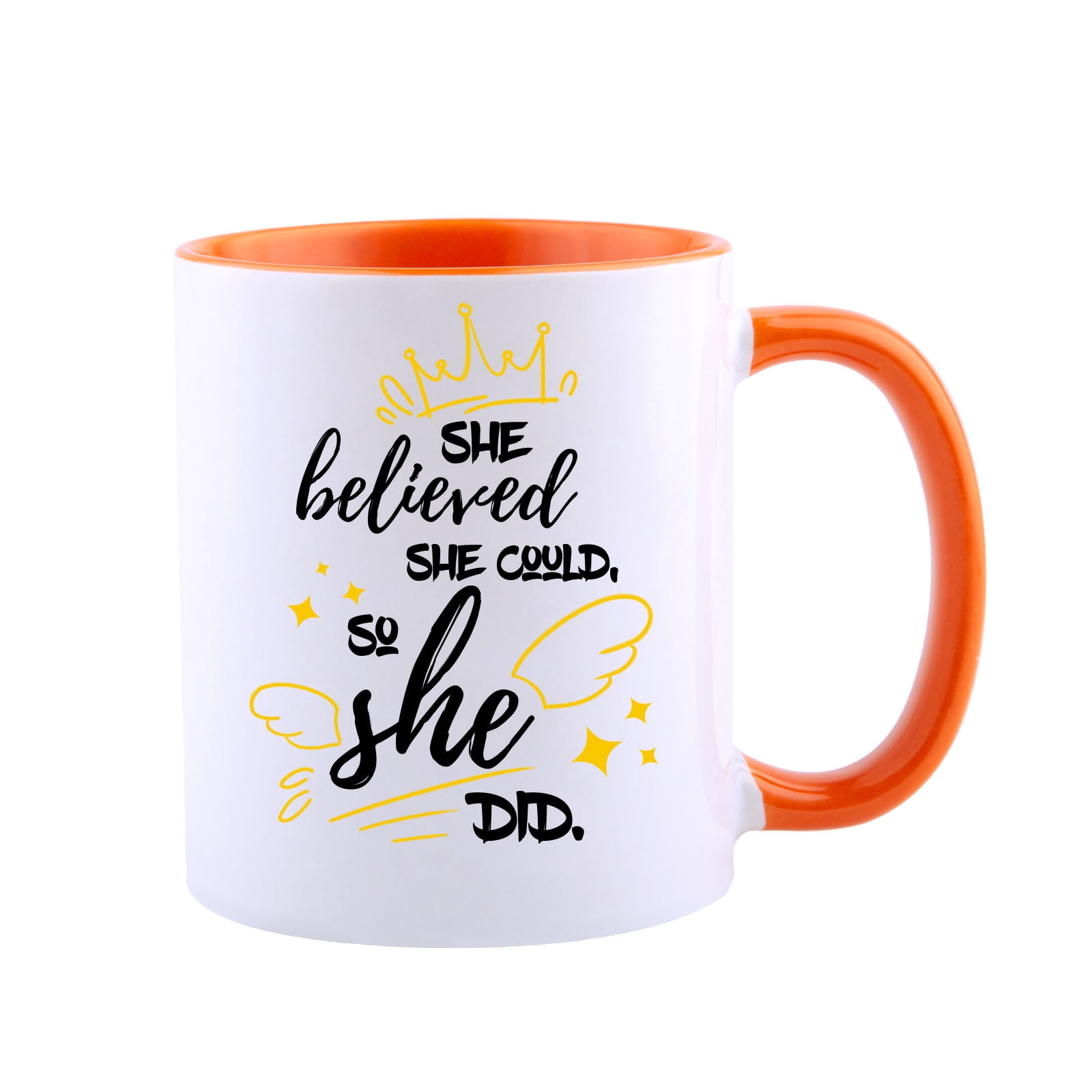 Believed HiiKaa She Believed She Could Coffee Mug,11oz Ceramic Tea Cup for ...