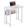 thumbnail image 1 of HiiKaa Small Folding Desk,Rolling Computer Desk Foldable with Shelf,31.5" Portable Writing Table on Wheels for Small Spaces,Home Office,Study,White, 1 of 8