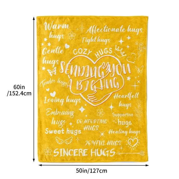 HiiKaa Warm Hugs Healing Blanket,Get Well Soon Gifts for Women Men, Cancer Care,Chemo Gifts,Sympathy,Inspirational,Thinking of You Gift,Soft Throw Blanket 50"x60"