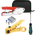 Hiija Coax Cable Crimper Kit, Coaxial RG6 Compression Tool Kit with