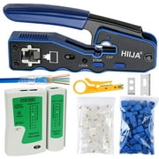 Hiija RJ45 Crimp Tool Pass Through RJ45 Ethernet Crimper Cat5e Cat5 CAT6 Crimping Tool
