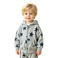 thumbnail image 1 of Hiijoy Baby Boys Zip Up Hoodie Star Print Long Sleeve Hooded Sweatshirt Light Jacket, Grey, 1 of 3