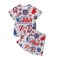 thumbnail image 1 of Hiijoy Big Boy's 4Th of July Outfits Short Sleeve T-Shirt and Shorts Set, Sizes 7-8Y, 1 of 6
