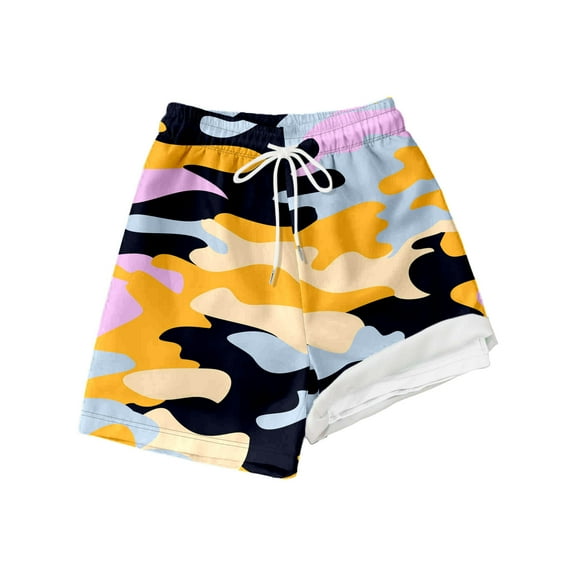 Hiijoy Big Boys Camouflage Swim Trunks with Compression Liner Beach Shorts, Sizes 10-12Y