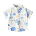thumbnail image 1 of Hiijoy Big Boys Cartoon Print Short Sleeve Shirt Cotton Summer Button-Down Shirt, Sizes 2-10, 1 of 6