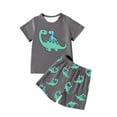 thumbnail image 1 of Hiijoy Big Boys Casual Sports Outfits Dinosaur Graphic Short Sleeve T Shirt Shorts Set, 1 of 3