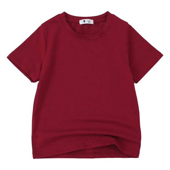 Hiijoy Big Boys Casual T Shirt Solid Unisex Short Sleeve Crewneck T-Shirt Summer Tee