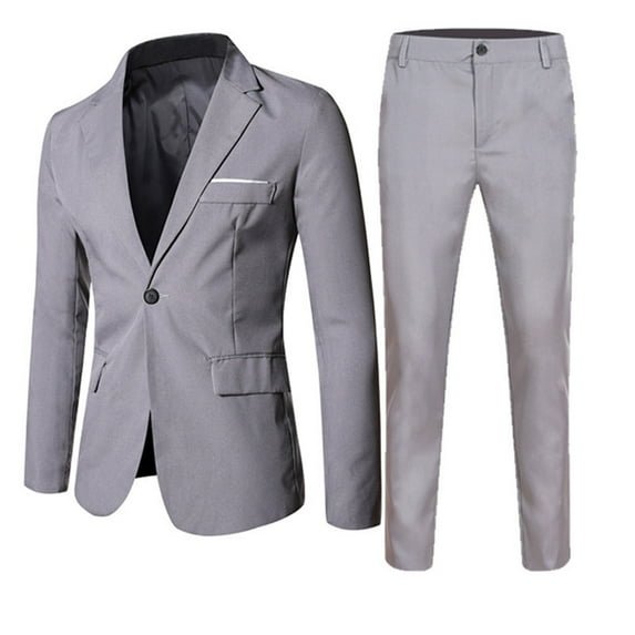 Hiijoy Big Boys Formal Suit Solid Long Sleeve Blazer Suit Jacket Pants Outfits,2-Piece