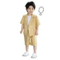 thumbnail image 1 of Hiijoy Big Boys Formal Tuxedo Suit Short Sleeve Blazer Shorts Party Outfits, Sizes 9-10Y, 1 of 3