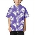thumbnail image 1 of Hiijoy Big Boys Hawaii Beach Button-Down Shirt Short Sleeve Summer Shirt, Purple, 1 of 3