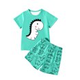 thumbnail image 1 of Hiijoy Big Boys Outfits Dinosaur Print Short Sleeve T-Shirt Shorts Set, Sizes 11-12Y, 1 of 3