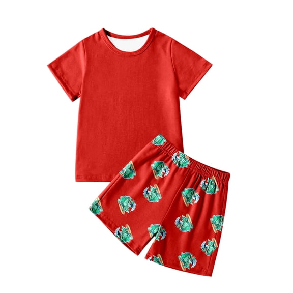 Hiijoy Big Boys Pajamas Short Sleeves Top and Shorts Sleepwear Loungewear, Sizes 9-10Y