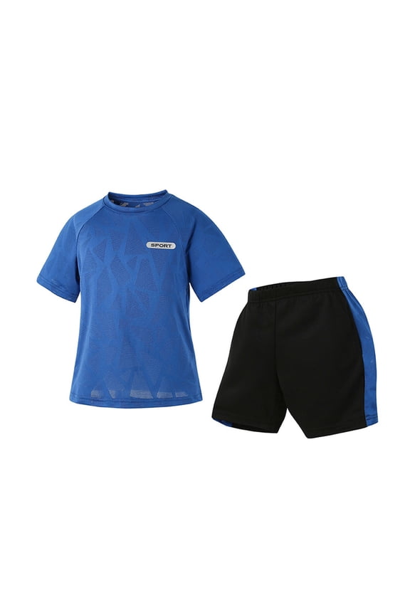 Big Boys Quick Drying Outfits Short Sleeve T-Shirt Shorts Tracksuit, Sizes 7-8Y
