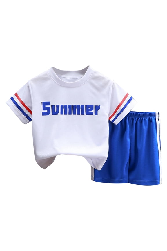 Big Boys Quick Drying Sports Tracksuit Short Sleeve T Shirt Shorts Outfits, Sizes 8-9Y