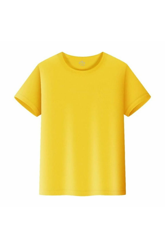 Big Boys Short Sleeve Plain T-Shirt Versatile Solid T Shirt Kids Active Tee Shirt