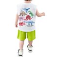 thumbnail image 1 of Hiijoy Big Boys Summer Outfits Dinosaur Luminous Tank Top and Shorts Set, Sizes 7-8Y, 1 of 3