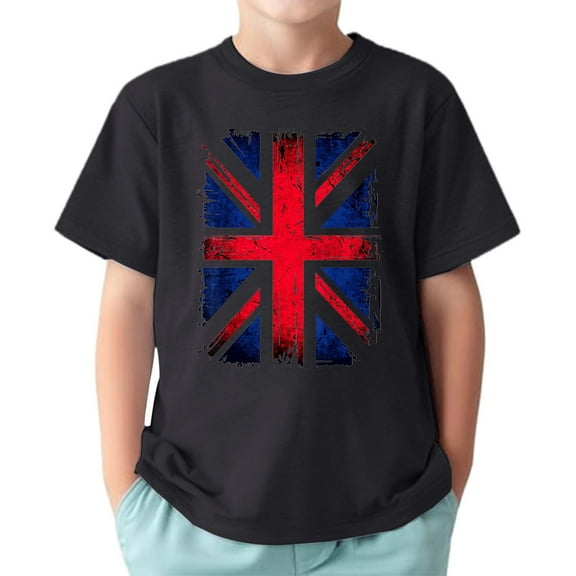 Hiijoy Big Boys T-Shirt British Flag Printed Short Sleeve T Shirt Summer Casual Tshirt