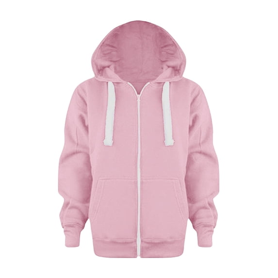 Hiijoy Big Boys Zip-Up Hoodie Solid Color Casual Active Hooded Sweatshirt, Sizes 3-12