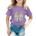 thumbnail image 1 of Hiijoy Big Girl's Easter T Shirt Bow Printed Short Sleeve T-Shirt Child Casual Tshirt, 1 of 3