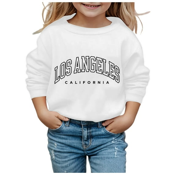Hiijoy Big Girl's Sweatshirt Los Angeles Print Pullover Top Casual Sports Sweatshirts