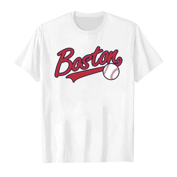 Hiijoy Big Girl's T-Shirt Boston Print Short Sleeved T Shirt Baseball Casual Tshirt