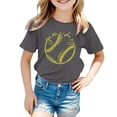 thumbnail image 1 of Hiijoy Big Girls Baseball Graphic T Shirt Short Sleeve Casual Sports T-Shirt Summer Tee, 1 of 3