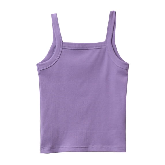 Hiijoy Big Girls Camisole Sleeveless Ribbed Undershirt Breathable Tank Top, Sizes 3-12