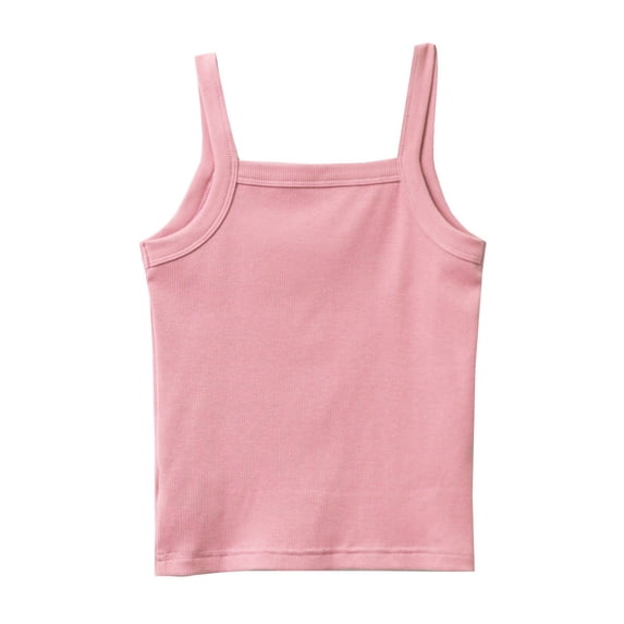 Hiijoy Big Girls Camisole Sleeveless Ribbed Undershirt Breathable Tank Top, Sizes 3-12
