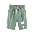 thumbnail image 1 of Hiijoy Big Girls Cotton French Terry Shorts Coconut Tree Print Pull-On Shorts, Sizes 12-13Y, 1 of 3