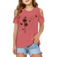 thumbnail image 1 of Hiijoy Big Girls Dandelion Print Short Sleeve T-Shirt Loose Crewneck T Shirt, Sizes 3-12, 1 of 5