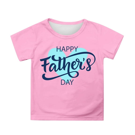 Hiijoy Big Girls Father's Day T-Shirt Letter Print Short Sleeve T Shirt Summer Casual Tshirt