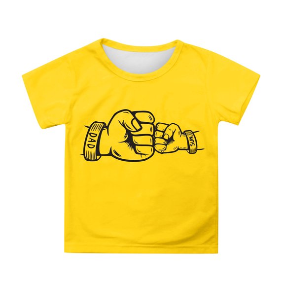 Hiijoy Big Girls Father's Day Tshirt Letter Print Short Sleeve T-Shirt Loose Summer Tee