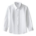 thumbnail image 1 of Hiijoy Big Girls Formal Shirt Solid Color Long Sleeve Button Down Shirt Undershirt, 1 of 2