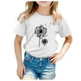 thumbnail image 1 of Hiijoy Big Girls Graphic T-Shirt Dandelion Print Short Sleeve T Shirt, Sizes 1-13, 1 of 3