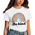 thumbnail image 1 of Hiijoy Big Girls Short Sleeve T-Shirt Rainbow Print Tshirt Summer Casual T Shirt, 1 of 4