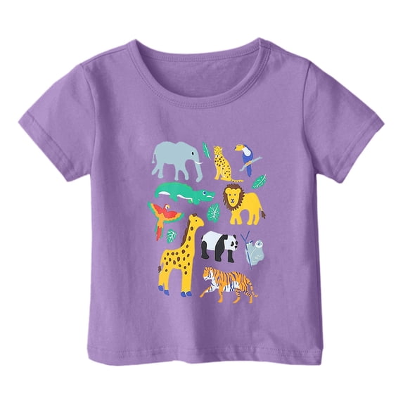 Hiijoy Big Girls Animal Graphic Tee Short Sleeve Crew Neck T Shirt Summer Casual T-Shirt