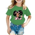 thumbnail image 1 of Hiijoy Big Girls' Graphic Tee Cartoon Print Short Sleeved T Shirt Summer Casual Tshirt, 1 of 4